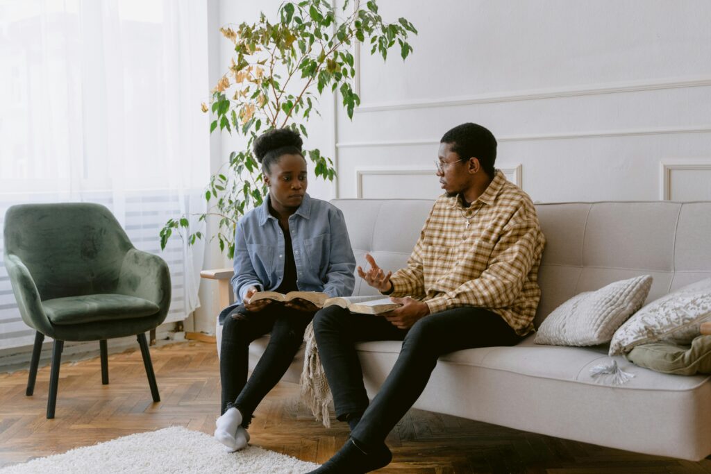 Pastor having a supportive one-on-one conversation with a church team member